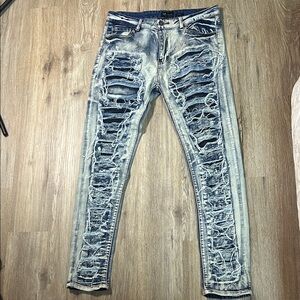 Men's Distressed Denim Skinny Jeans